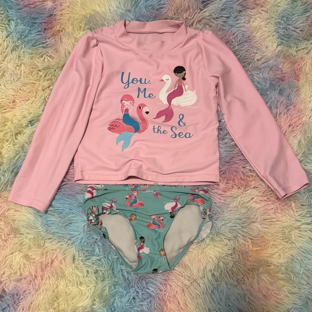 Pink Mermaid Girls Swim Set